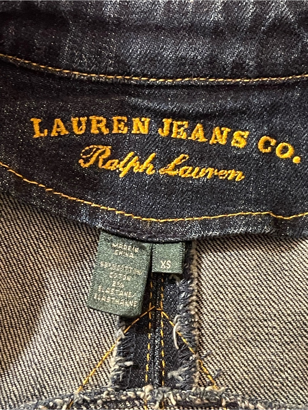 Vintage Ralph Lauren Denim Peacoat Jacket XS Y2K Fit & Flare Nautical - Picture 14 of 16